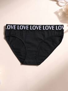 6件組女款純棉低腰無痕內褲 LOVE字母腰帶舒適透氣運動內褲 - 彩色 - 查看 6