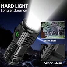 1件裝迷你黑色高亮度LED手電筒，附腰夾，Type-C充電，便攜式手持手電筒，適用於戶外露營、徒步、緊急情況、夜釣、居家日常使用 - 手電筒 - 查看 2