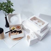 6pcs/1pc Cupcake Boxes,9.4x6.1x3.14 Inches 6 Count Cupcake Box,White Cupcake Containers With Clear Window And Six Treat Holder,Pastry And Cookie Boxes,Bakery Boxes - 6 Pills - View 5