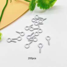 200入 金屬 10*5mm 琺瑯塗層眼針螺紋鉤 DIY 手作五金配件，適用鑰匙圈吊飾、墜飾與珠寶製作 - 金屬烤漆羊眼釘 - 查看 15