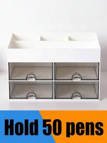 Desk Organizer, Office Organizer With Drawer, Desk Accessories & Workspace Organizers, Pen Holder Office Supplies For Desk, Multi-Functional Storage Box For Stationery, Office Supplies, Cosmetics, Back To School - Multicolor - View 4