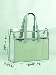 1pc Transparent Waterproof Expandable File Bag, High-Quality Portable Transparent Folder, Suitable For Office, School, Halloween, Thanksgiving, Christmas, Travel, Shopping And Other Activities - Multicolor - View 3