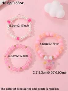 3pcs/Set Girls Colorful Beads Beaded Star Pendant Bracelet Set Combination Suitable For Daily Decoration - Multicolor - View 6