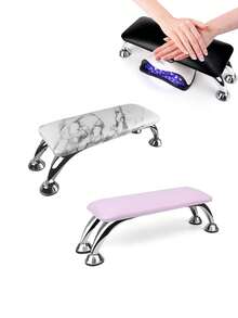 1pc Nail Hand Rest Pad, Suitable For Acrylic Nails, Ultra-Fine Fiber Leather Nail Hand Rest Pad, Soft Hand Pillow Foot Stool, With 4 Stainless Steel Support Frames, Thickened Sponge Nail Pillow, For Nail Artists - PU Nail Armrest - View 2