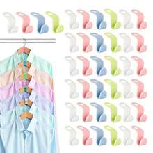 4/12/24pcs Closet Organization Storage System - Dual-Use Hanger Connector Wall/Cabinet Door Storage Rack, Sturdy Plastic Hooks, Space-Saving Clothing Organizer - Multicolor - View 2