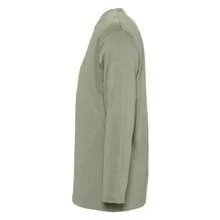 SOLS Mens Monarch Long Sleeve Plain Colour T-Shirt - Khaki - View 2