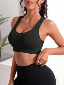 4 Pcs Women's Casual Sports Bra,  Bra With Criss-Cross Straps, Sports Vest, Comfortable And Breathable,  Suitable For Fitness, Yoga, And Running - 彩色 - 查看 4