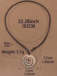 SUPBORA 1pc Fashionable Natural Shell Spiral Swirl Pendant On Wax Rope Necklace Suitable For Women Girls Jewelry Gift - Multicolor - View 11