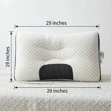 2PCS Pillow Knitted Neck Pillow For Side, Back And Prone Sleeping, Bed Pillow, Deep Sleep, Ergonomic Orthopedic Contour Neck Support, Removable Pillowcase, More Comfortable Bedding Family Holiday Gifts Easter - White - View 7