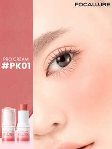 FOCALLURE 6g Multi-Use Cream Blush Stick For Lips And Cheeks, Lightweight Airy Texture, Buttery Smooth Blendable Finish, Natural Look, 12-Hour Long-Lasting Waterproof, Blush Lipstick Eyeshadow All-In-One - #NU02 - View 3
