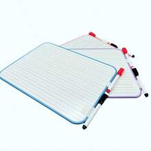 1pc White Board, One Side With 4 Lines And 3 Slots, Other Side Is Whiteboard/Message Board, Smooth Writing, Dry Erase, Reusable (1pc Board Only, 3pcs/Set, 1 Board + 1 Pen + 1 Clip) - Double-sided Whiteboard - View 2