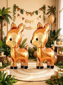 2pcs Jungle Deer Aluminum Foil Balloons Jungle Birthday Party Decoration Balloons Christmas Deer Balloons For Christmas Decoration New Year Holiday Decoration - View 1