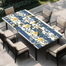 1pc Sunflower Pattern Rectangular Elastic Tablecloth, Waterproof And Easy To Clean, Oil-Resistant Elastic Tablecloth, Suitable For Indoor And Outdoor Parties, Weddings, Dinners, Holidays, Farmhouse, Home Kitchen And Dining Room - B - View 14