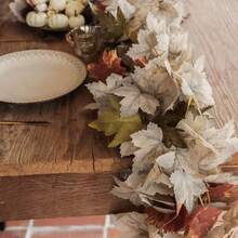 Untaian Daun Musim Gugur, Untaian Halloween 5,7 Kaki, Daun Maple Buatan, Hiasan Gantung Musim Gugur, Dekorasi Thanksgiving, Dekorasi Musim Gugur untuk Rumah Bergaya Pedesaan, Dekorasi Perapian - MultiWarna - View 6