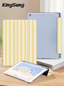 Kingsung 簡約線條圖案平板保護殼，相容於 iPad 9.7/10.2/10.5/10.9/12.9/Pro 11、第10代、Air 8(M4)2026(11吋)、Air 8(M4)2026(13吋)，相容於 Galaxy Tab S6 Lite 10.4 吋，相容於 Kindle Paperwhite 第12代 2024、Kindle 第11代 2022、Clara Colour，柔軟防摔保護，智慧支架/自動喚醒/睡眠 - 彩色 - 查看 4