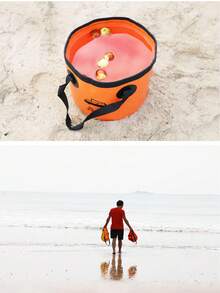 Cubo de agua plegable, cubo de camping portátil, cubo plegable para lavar el coche, cubo de agua para pesca, equipo de viaje al aire libre - Multicolor - Ver 7