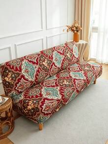 1pc Sofa Bed Cover Printed High Elasticity Easy Installation Multiple Sizes Plant Leaf Pattern Printed All Seasons Home Essential - Multicolor - View 6