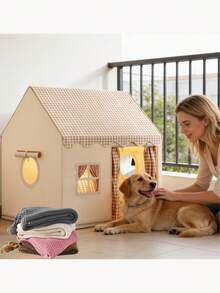 Detachable Reinforced Fabric Pet Dog/Cat Bed, Suitable For Small/Medium/Large Pet Sofa And Cage, Semi-Enclosed Pet Nest, Removable And Washable, Easy To Clean, Indoor And Outdoor Use, All Season Dog Bed - one-size - View 1