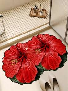 1件山茶花花卉矽藻泥浴墊，浴室地毯，門墊，小地毯，地毯，地板墊，家居裝飾，區域地毯，戶外墊，臥室地毯，可水洗地毯 - 山茶 - 查看 3
