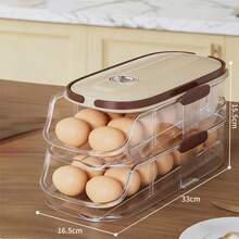 1 Piece, Multi-Layer Combination Egg Rack, Refrigerator Egg Storage Box, Egg Sorting Basket, Space-Saving, Automatic Rolling Egg Sorter, Large Capacity Egg Dispenser, Suitable For Refrigerator Storage, Refrigerator Organization - View 11