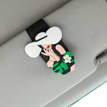 1 Buah Klip Kacamata Mobil Wanita Silikon, Klip Penyimpanan Pelindung Matahari, Klip Penyimpanan Tiket dan Kartu Multifungsi - Klip kacamata - View 10