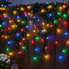 Luces de Hada de Flor de Cerezo Multicolor Alimentadas por Energía Solar, 20/50/100 piezas Luces de Cadena de Flores LED, 8 Modos de Parpadeo Ajustables, Decoración Impermeable para Interior/Exterior Patio Jardín, Regalo Perfecto para Boda Día de San Valentín Día de la Madre Navidad - Luces coloridas de flores de cerezo - Ver 8