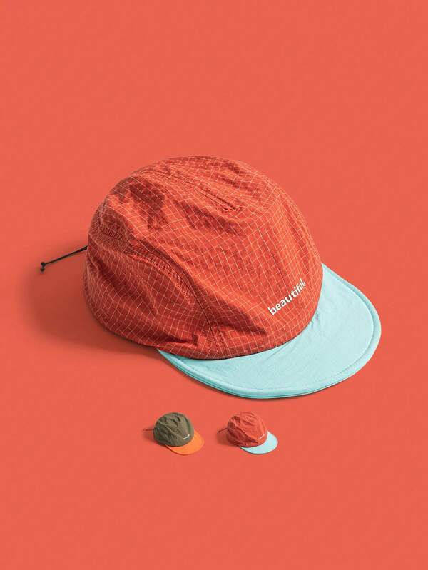 1pc Vintage Color Block Baseball Cap Men Women Outdoor Cycling Quick-Dry Sun Hat Summer Camping Functional Style Soft Brim Cap.