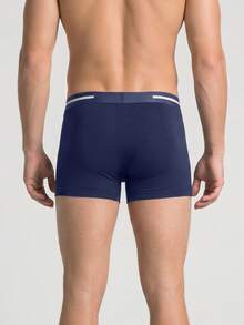 Kit 2 Cuecas Boxer Selene Cotton 11450 Masculina Conforto e Ajuste Perfeito - Preto/Marinho - Visão 11