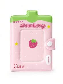 1pc INS Heart Strawberry Photo Card Holder, Minimalist Sticker Photo Album, Includes 32 Transparent Inner Pages, 1-Slot Mini Photo Album, K-Pop Photo Card Loose-Leaf Storage Book, DIY Heart Hollow Cover, Suitable For 3-3.5 Inch Photos, Idol Photo Card Storage And Display, Suitable For Fan Activities, Card Holder Christmas Gift - Pocket Size - View 12