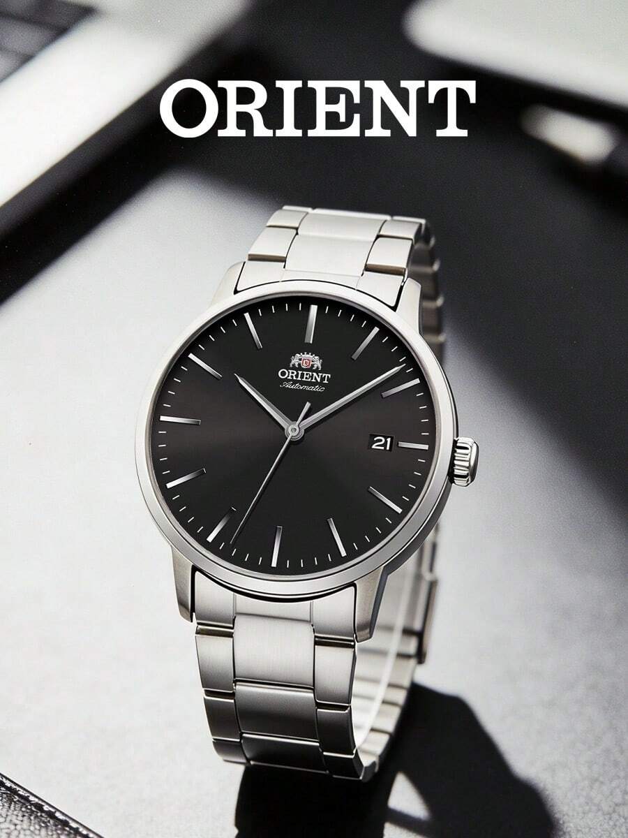 Orient Men's Classic Automatic Mechanical Watch, Black Dial, Stainless Steel Bracelet, 100m Water Resistant, Transparent Case Back, RA-AC0E01B10B - Silver - View 1