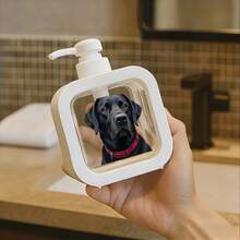 1pc Home Bathroom Dispenser, Black Labrador Design Soap Lotion Pump Bottle, Manual Pump Refillable Bottle, Durable Plastic Material, Reusable Container, Sturdy And Portable, Suitable For Bathroom, Kitchen, Sink, Toilet - Multicolor - View 4
