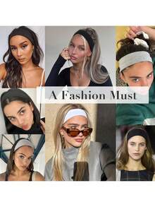 8pcs/Set Women's Elastic Non-Slip Soft Cotton Fabric Headbands, Suitable For Sports, Exercise, Yoga, Running And Daily Wear - Multicolor - View 4