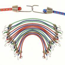 10pcs Random Color Heavy Duty Elastic Bands With Metal Hooks Outdoor Tent Storage Hooks Straps - Elastic Tear-Resistant Fasteners, Suitable For Tents, Bicycles, Camping Gear And Bundling Items - Ideal Choice For Home, Outdoor And Warehouse Use; Durable Material, Reinforced Rope Design, Perfect Organization For Outdoor Enthusiasts - Multicolor - View 1