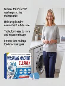 Washing Machine Cleaning Tablets, Gentle Internal Cleaning, Stain Removal, Limescale Removal, Odor Elimination, Fresh Scent - Multicolor - View 7