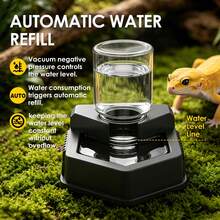 1pc Reptile Automatic Water Dispenser, Self Replenishing Water Bowl, Terrarium Water Feeder For Leopard Gecko, Lizard, Snake, Turtle, Amphibian Reptile Tank Accessories - Style A - View 9