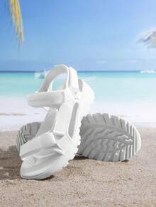 Womens Sandals Lightweight Hiking Sandals Comfort Athletic Quick-Drying Walking Water Sandals Hook Loop Soft Sole For Beach Vacation Adventure - 白色 - 查看 3
