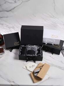 1 pieza - Caja de regalo con cinta personalizada con nombre, caja de regalo plegable, caja de regalo magnética, caja de regalo de boda, caja de regalo nupcial con nombre personalizado, tapa de caja de regalo personalizada y cinta de regalo, regalos de boda personalizados y regalos nupciales con diseño personalizado, diseña tu propio B - Multicolor - Ver 2
