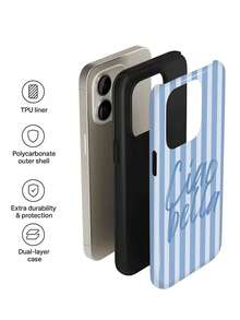 1 buah Casing Ponsel Keras Minimalis Artistik dengan Pola Garis Warna-warni Mengkilap 2-in-1, Pelindung Layar Penuh, Kompatibel dengan / 11/12/13/14/15/16/17 Pro Max - MultiWarna - View 5
