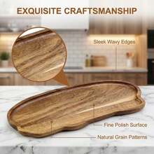 1pc Multifunctional Wooden Tray, Cheese Board, Dessert And Steak Plate, Japanese Style Tray, Suitable For Home, Cafe, Restaurant And Holiday Party - View 11