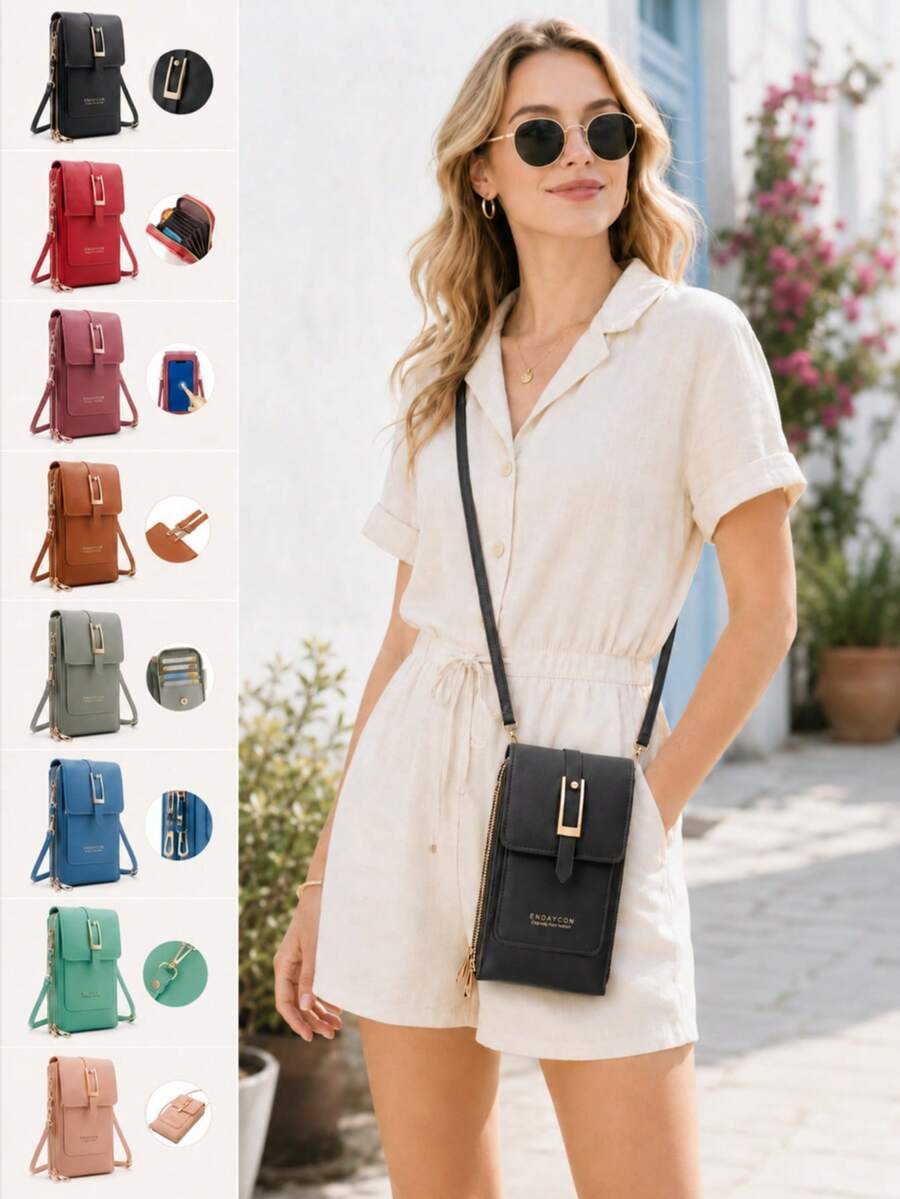 Touchscreen Phone Wallet, Mini Flap Crossbody Bag Multifunctional Fashion Wallet Card Slot Vertical Phone Pouch Women's Phone Bag Wallet Thanksgiving Gift Vintage Women's Wallet Suitable For Daily Commute, Weekend Shopping, Travel, Business Trip