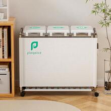 ゴミ袋ホルダー 3分別*30L ゴミ箱 ふた付き レジ袋を隠すゴミ袋スタンド 90L大容量 キャスター付きダストボックス 目隠しダストワゴン ステンレス製 おしゃれ 黒 - ホワイト - チェックする 1