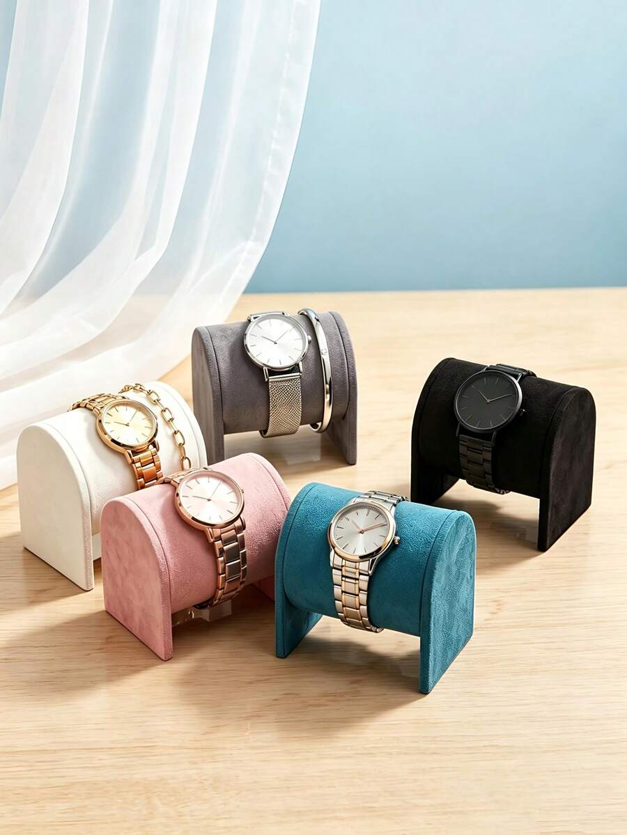 1pc Microfiber Watch Display Stand, Watch Holder, Watch Bracelet, Anklet, Beaded Necklace Display Rack And Photography Prop, This Rack Can Be Used As A Storage Rack For Watches, Necklaces, Bracelets And Bangles, Suitable For Men And Women As Holiday Gifts And Jewelry Storage