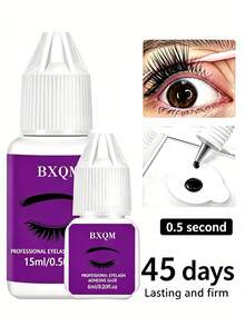 1 Stück/2 Stücke professioneller Wimpernverlängerungskleber, 6ml/15ml, starker Halt, trocknet in 0,5-1s, 6-7 Wochen Haltbarkeit, langanhaltend, hypoallergen, für DIY Cluster Wimpern, Heimgebrauch, Cluster Wimpernkleber, Schwarz, für empfindliche Haut, schnell trocknend, für einzelne Wimpern - Übersicht 1