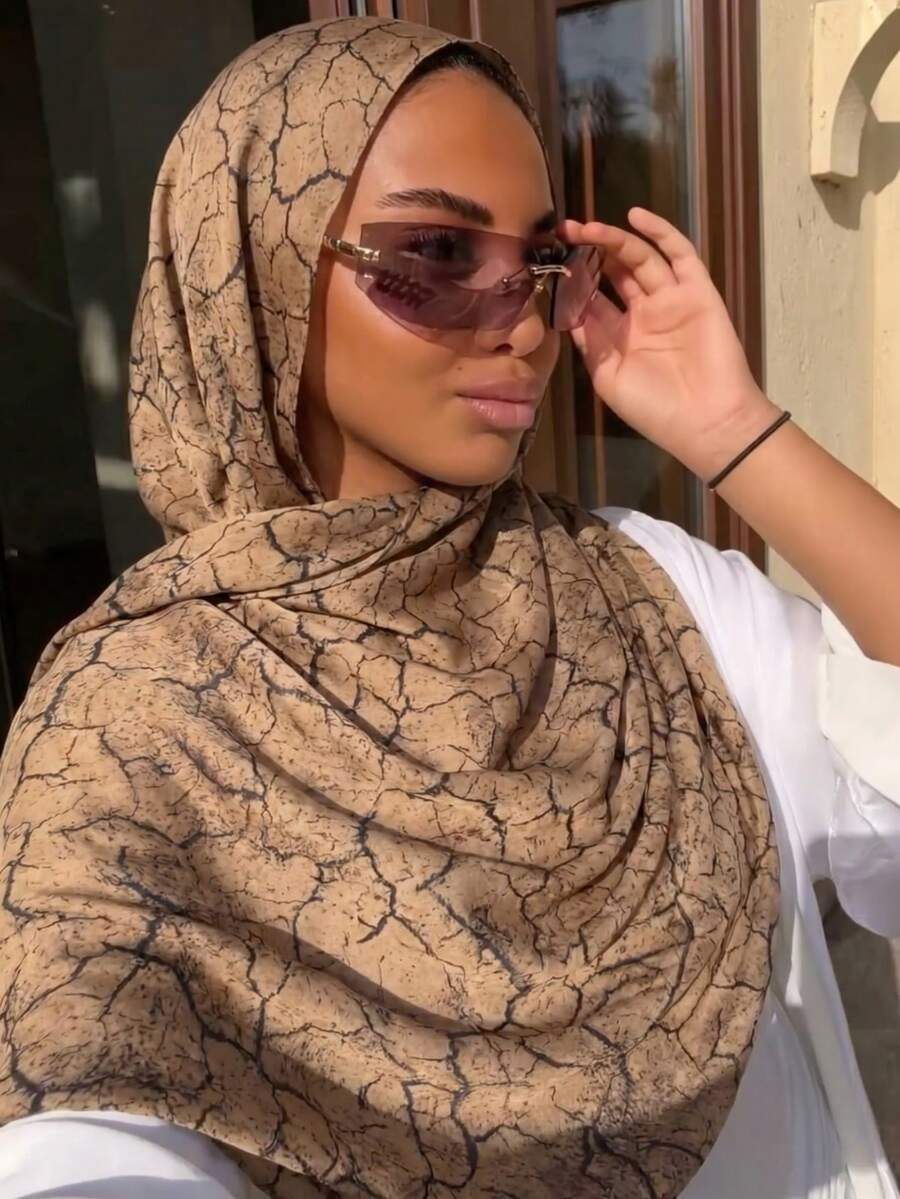 1PC Women's Bohemian Leopard Print Hijab Scarf, Lightweight And Breathable, Suitable For Daily Wear