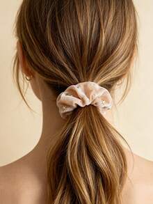 6pcs/Set Velvet Gold Star Hair Ties Hair Scrunchies Hair Accessories - Gold - View 5