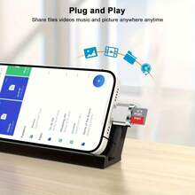 TF卡讀卡機 USB-C轉SD卡讀卡器轉接頭 鋁合金轉換器,黑銀色組,相容於 17/16/15 Pro Max Plus,轉接頭 - 彩色 - 查看 4