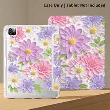 花卉圖案彩繪效果壓克力水晶平板保護殼，相容於 Honor 8/9/10/X8/X8A/X9/X8Pro/X9Pro、MatePad SE 11"/MatePad 11"/11.5"、MatePad Pro、Apple 10th/11th Gen 2025 (A16)、Galaxy Tab A7/A9 及其他熱門機型 - 款式15 - 查看 6