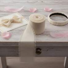 2 Rolls 1 Roll Champagne Beige Chiffon Ribbon - Soft Tassel Fabric For Wedding Decor, Bridal Bouquets, Gift Wrapping And DIY Crafts, Elegant Texture Suitable For Invitations And Party Decor, Wedding Accessories, High-Quality Satin Edge Ribbon, Invitation Embellishment, Event Decoration Supplies - Multiple Styles - View 5