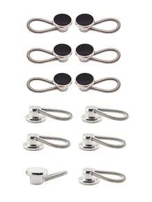 12pcs Men's Shirt Collar Tie Extender, Elastic Button Extender Suitable For Dress Shirts, Ties And Men's Dress Shirts Half Size Neck Extender, Men's Novelty Buttons, Cuff Extender - Multicolor - View 2