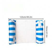 1pc Inflatable Mesh Pool Hammock - Striped Adult Lounge Chair, Suitable For Vacation, Party And Relaxation. Available In Pink, Yellow, White, Green And Blue. Outdoor Hammock, Beach And Swimming Pool Essential, Perfect For Photography - Multicolor - View 15